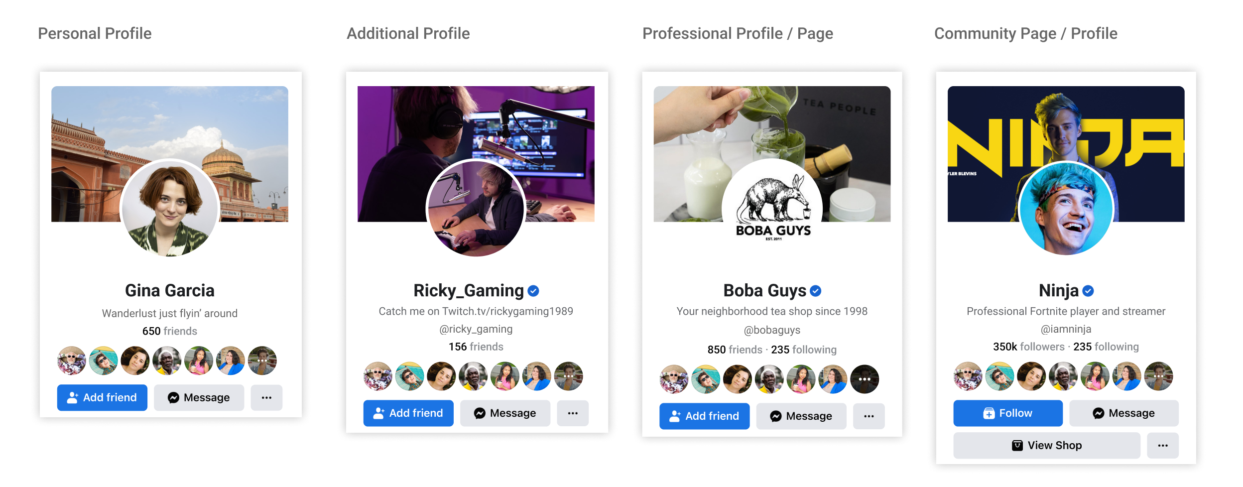 Facebook Profile Type Differentiation
